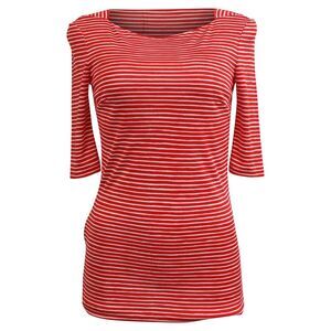 Prada Striped 3/4 Sleeve Top in Red Cotton